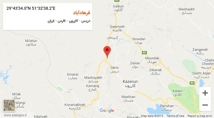 روستای فرهادآباد بر روی نقشه
