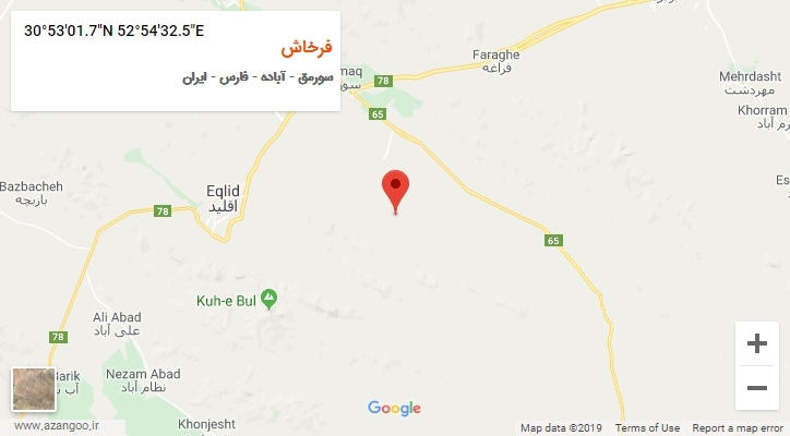 روستای فرخاش بر روی نقشه