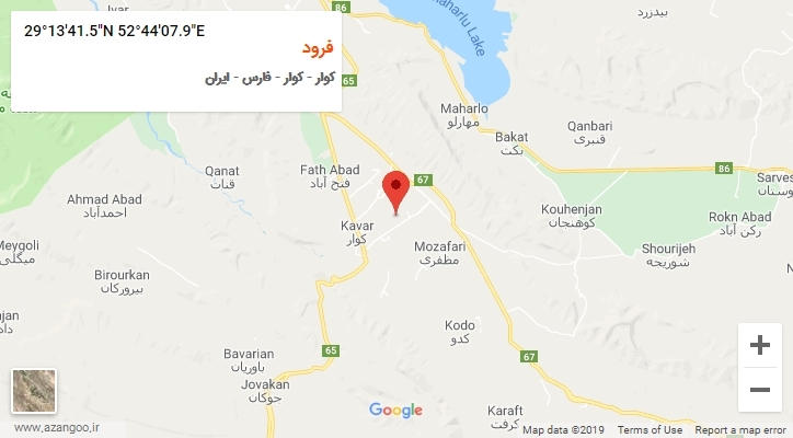 روستای فرود بر روی نقشه