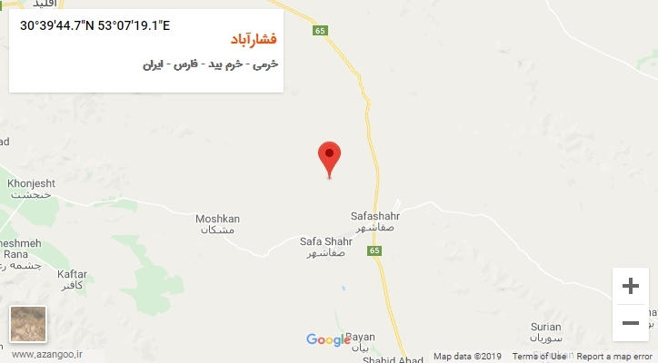 روستای فشارآباد بر روی نقشه