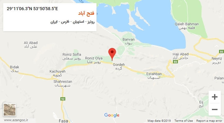 روستای فتح آباد بر روی نقشه