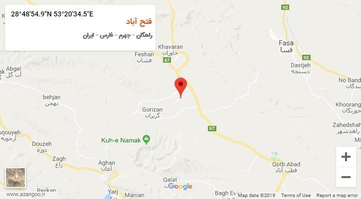 روستای فتح آباد بر روی نقشه