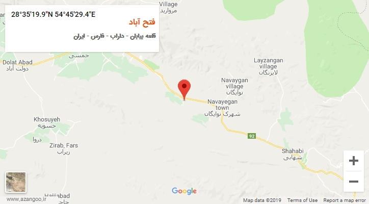 روستای فتح آباد بر روی نقشه