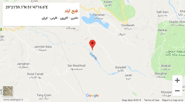 روستای فتح آباد بر روی نقشه