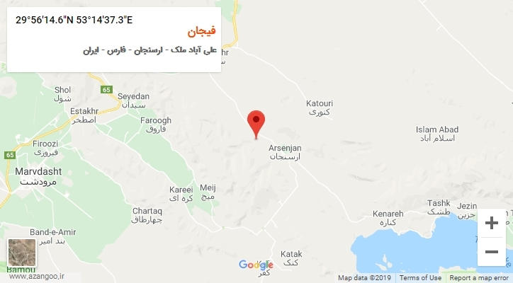 روستای فیجان بر روی نقشه
