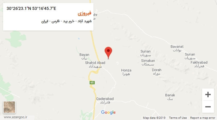 روستای فیروزی بر روی نقشه