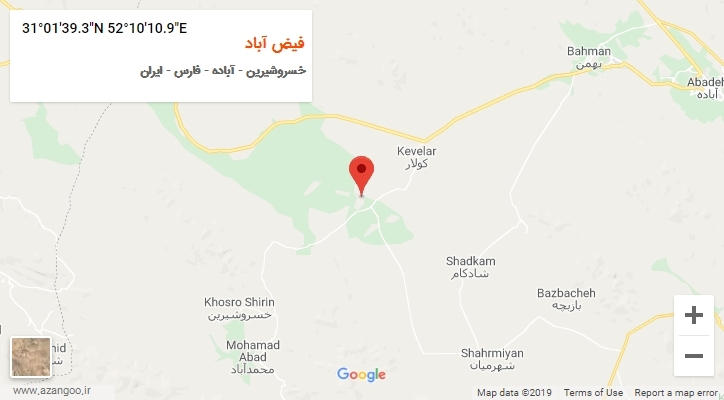 روستای فیض آباد بر روی نقشه