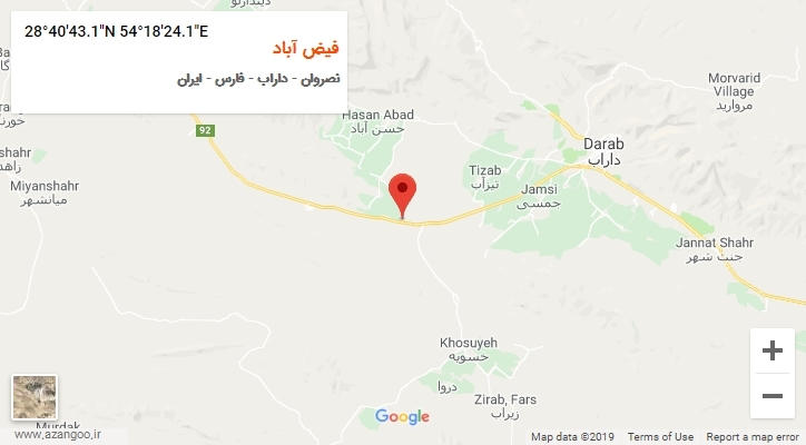 روستای فیض آباد بر روی نقشه