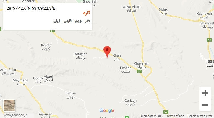 روستای گاره بر روی نقشه