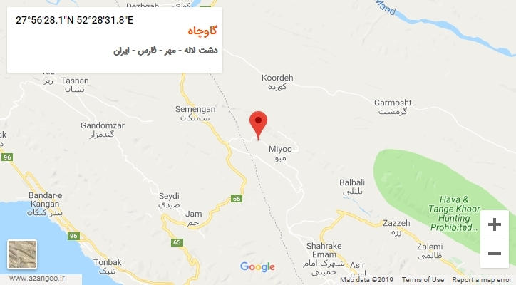 روستای گاوچاه بر روی نقشه