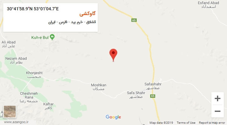 روستای گاوکشی بر روی نقشه