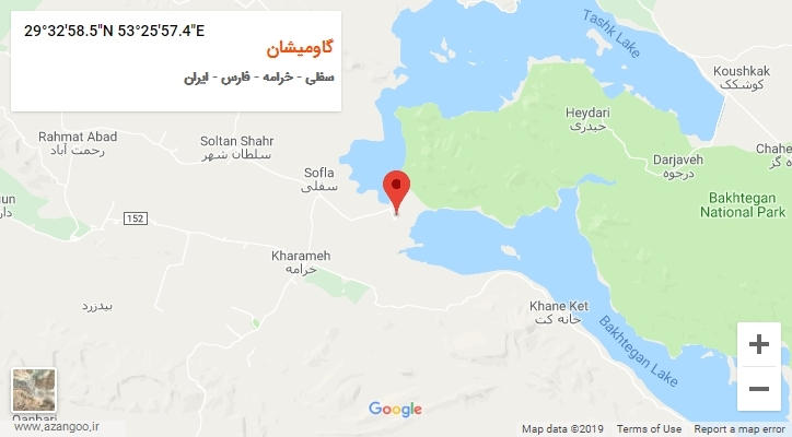 روستای گاومیشان بر روی نقشه