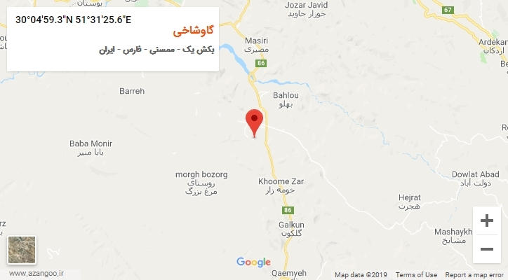 روستای گاوشاخی بر روی نقشه