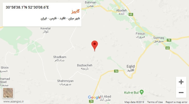 روستای گاییز بر روی نقشه