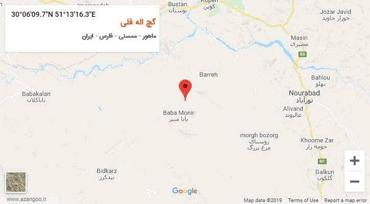 روستای گچ اله قلی بر روی نقشه