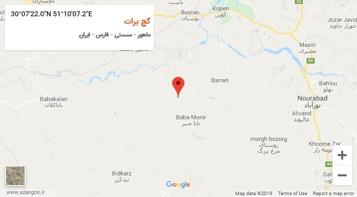 روستای گچ برات بر روی نقشه