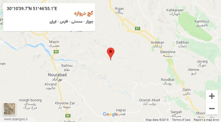روستای گچ دروازه بر روی نقشه