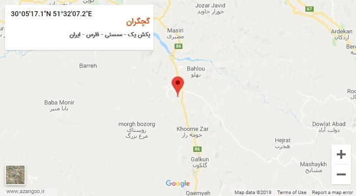 روستای گچگران بر روی نقشه