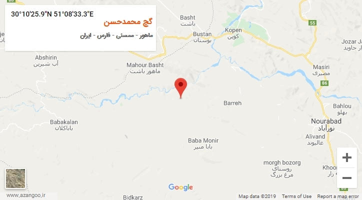 روستای گچ محمدحسن بر روی نقشه