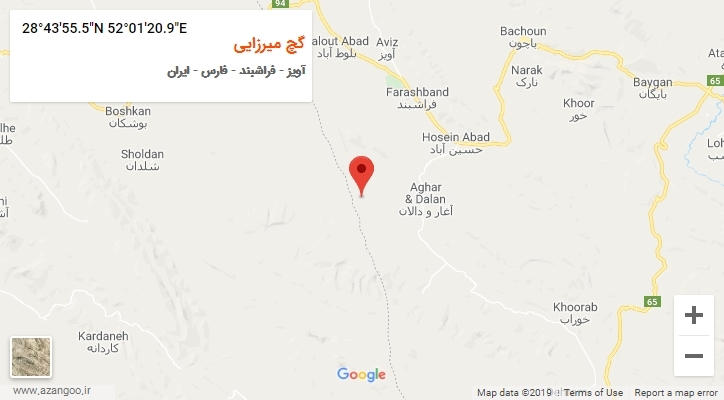 روستای گچ میرزایی بر روی نقشه