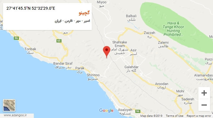روستای گچینو بر روی نقشه