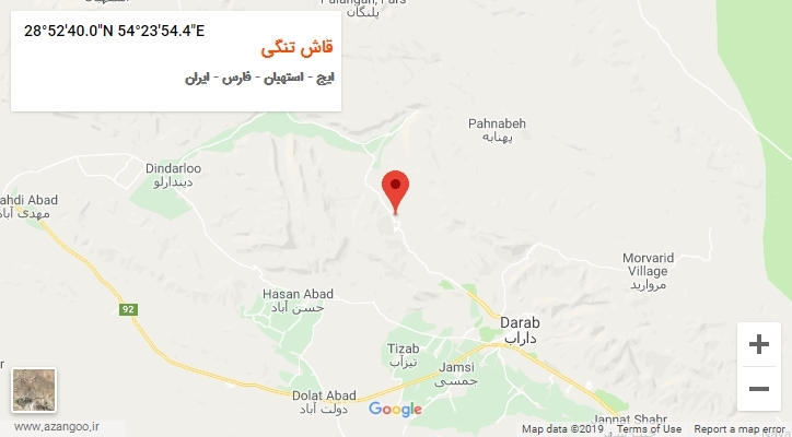 روستای قاش تنگی بر روی نقشه