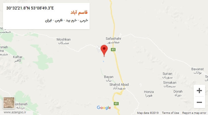 روستای قاسم آباد بر روی نقشه