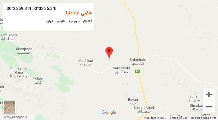 روستای قاضی آبادعلیا بر روی نقشه