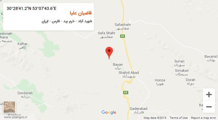 روستای قاضیان علیا بر روی نقشه