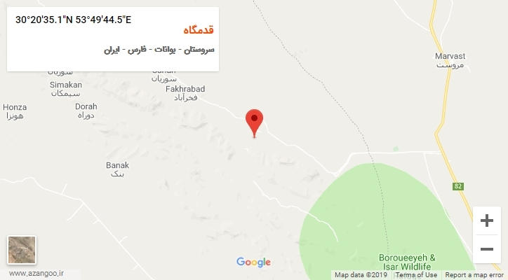 روستای قدمگاه بر روی نقشه