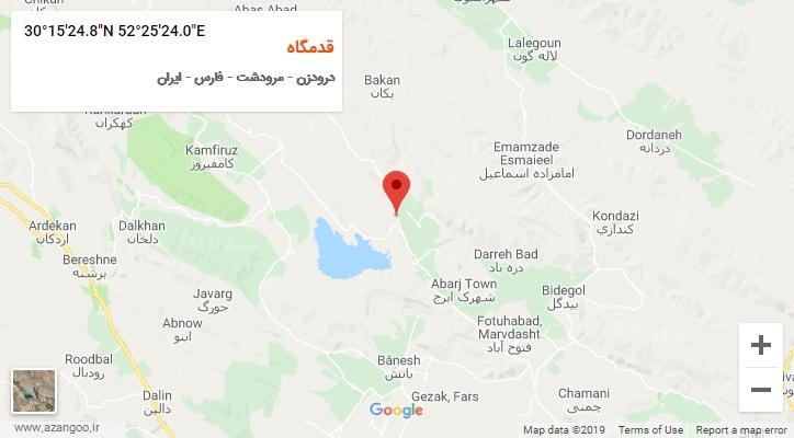 روستای قدمگاه بر روی نقشه