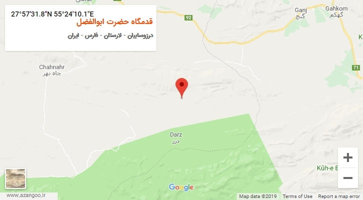 روستای قدمگاه حضرت ابوالفضل بر روی نقشه