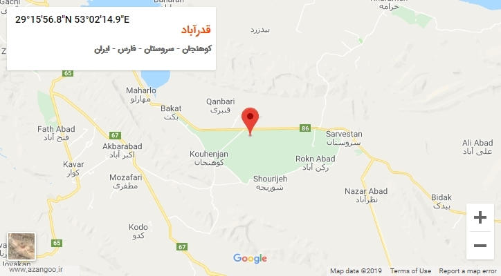 روستای قدرآباد بر روی نقشه