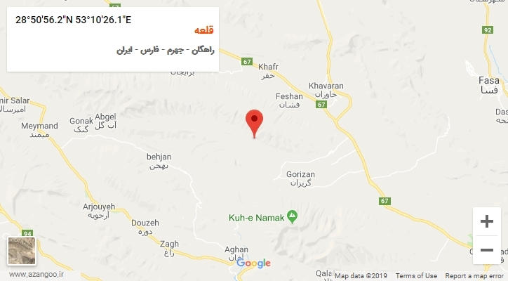 روستای قلعه بر روی نقشه