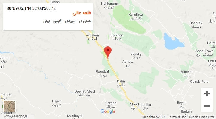 روستای قلعه عالی بر روی نقشه