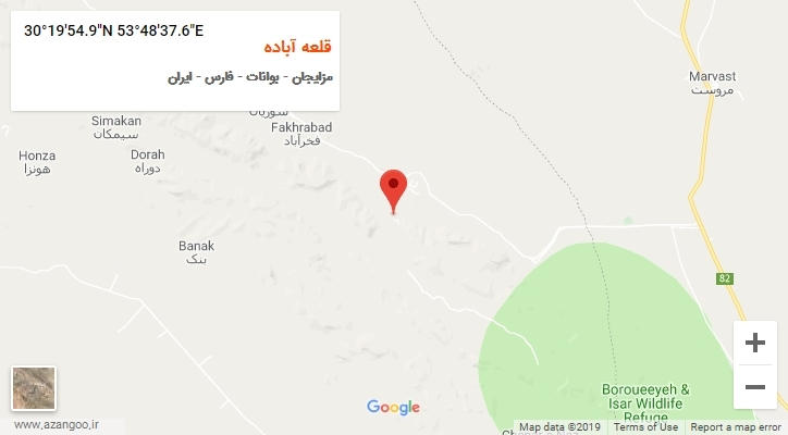 روستای قلعه آباده بر روی نقشه