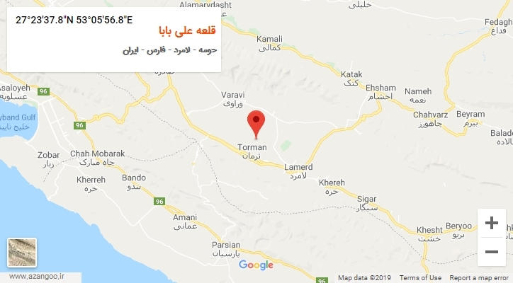 روستای قلعه علی بابا بر روی نقشه