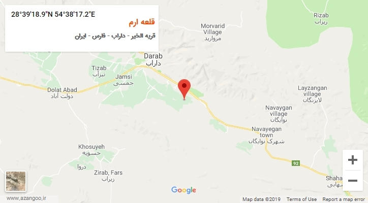 روستای قلعه ارم بر روی نقشه