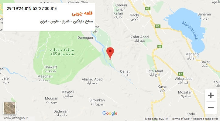 روستای قلعه چوبی بر روی نقشه