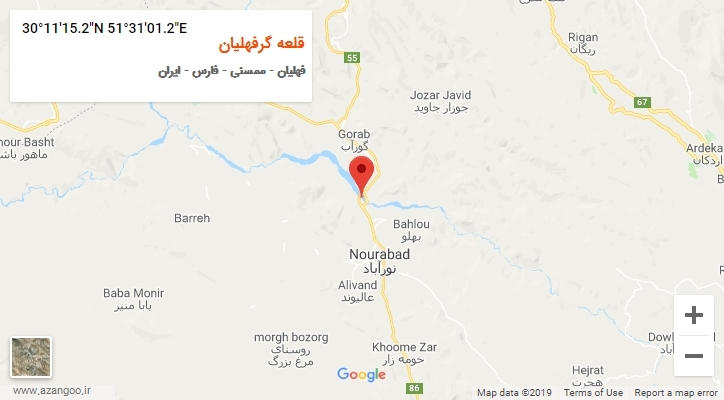 روستای قلعه گرفهلیان بر روی نقشه