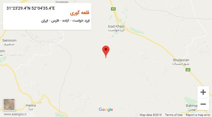 روستای قلعه گوری بر روی نقشه