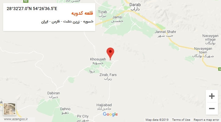 روستای قلعه کدویه بر روی نقشه