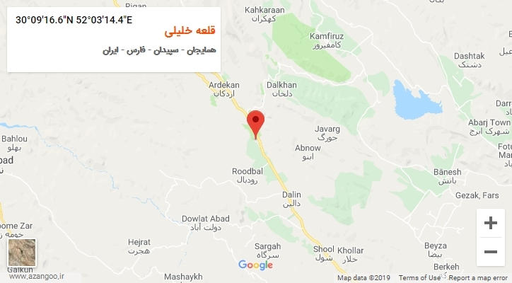 روستای قلعه خلیلی بر روی نقشه