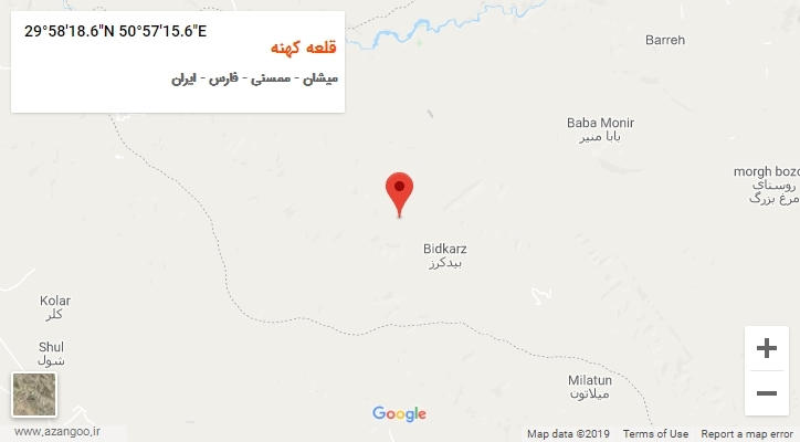 روستای قلعه کهنه بر روی نقشه