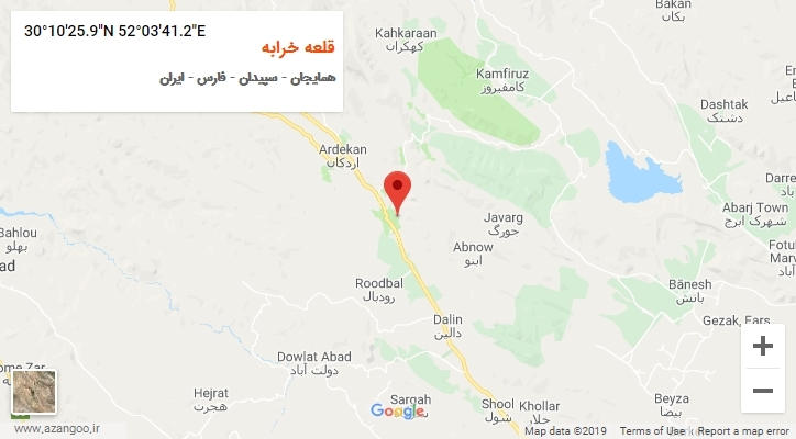 روستای قلعه خرابه بر روی نقشه