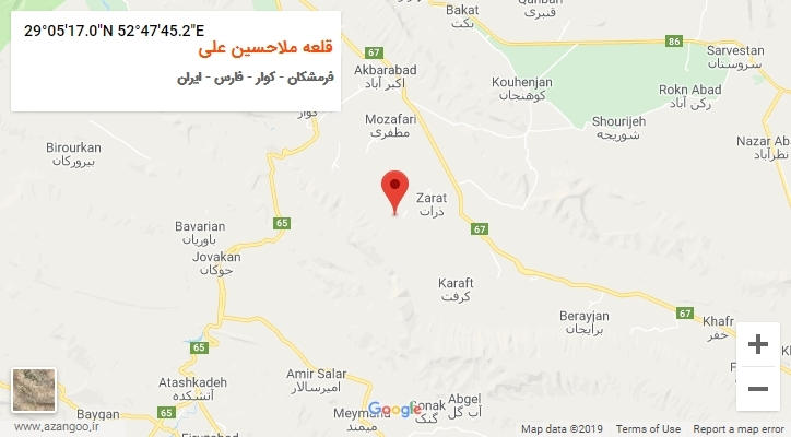 روستای قلعه ملاحسین علی بر روی نقشه