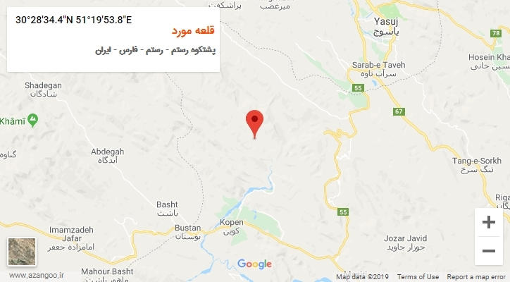 روستای قلعه مورد بر روی نقشه