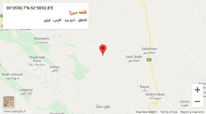 روستای قلعه میرزا بر روی نقشه