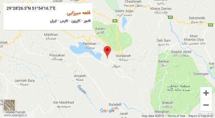 روستای قلعه میرزایی بر روی نقشه