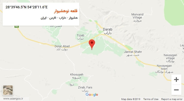 روستای قلعه نوهشیوار بر روی نقشه